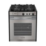 Fogão a Gás Embutir Gaudí Platinum Vítreo 4Q Inox GLP 220V Venax