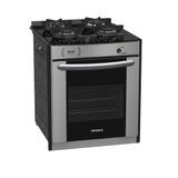 Fogão a Gás Embutir Gaudí Prisma Vítreo 4Q Inox GLP Venax