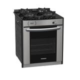 Fogão a Gás Embutir Gaudí Prisma Vítreo 4Q Inox GLP Venax