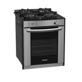 Fogão a Gás Embutir Gaudí Prisma Vítreo 4Q Inox GN Venax