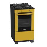 Fogão A Gás GLP Venax Delplus Vítreo 4 Bocas Bivolt Amarelo