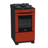 Fogão A Gás GLP Venax Delplus Vítreo 4 Bocas Bivolt Vermelho