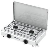 Fogao A Gas Glp Venax Flamalar 2 Bocas Com Tampa De Metal Branco