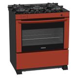 Fogão A Gás Gn Venax Delplus Vitreo 5 Queimadores Vermelho Bivolt