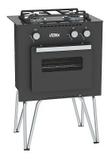 Fogão A Gás Portátil Mini Cook 2q Preto Com Forno Venax