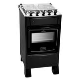 Fogão A Gás Realce Iris Plus 4 Bocas Preto Bivolt Mesa Inox