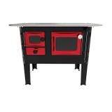 Fogão A Lenha Hidro Industrial Supreme N2 42L Vermelho Lado Direito