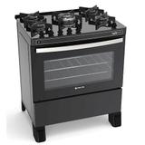 Fogão Atlas 5 bocas Agile Glass preto com mesa de vidro - Bivolt - Atlas eletrodomésticos