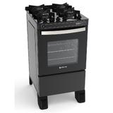 Fogão Atlas Agile Glass, 4 Bocas, Mesa de Vidro - Preto