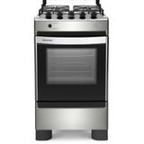 Fogão Brastemp 4 bocas cor Inox com botões removíveis e vidro panorâmico