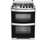 Fogão Brastemp 4 bocas duplo forno Branco com botões removíveis