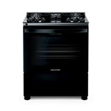 Fogão Brastemp 5 Bocas preto com mesa de vidro e turbo chama