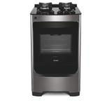 Fogão Consul 4 bocas cor inox com mesa de vidro e trempe de ferro fundido