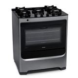 Fogão Consul Piso 5 Bocas Inox Bivolt Com Mesa de Vidro