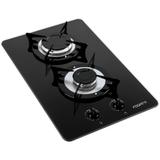 Fogão Cooktop 2 Bocas V200 Preto Flange Inox Bivolt - Fogatti eletrodomésticos
