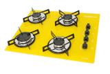 Fogão Cooktop 4 Bocas Amarelo Vidro 110v Chamalux