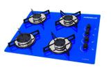 Fogão Cooktop 4 Bocas Azul Vidro 110v Chamalux