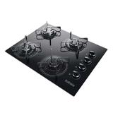 Fogão Cooktop 4 Bocas Itatiaia à Gás com Acendimento Automático Vidro Temperado Preto Bivolt