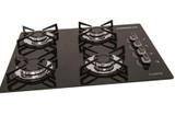Fogão Cooktop 4 Bocas Preto Vidro 220v Chamalux