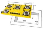 Fogão Cooktop 5 Bocas Amarelo Chamalux 110v