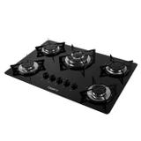 Fogão Cooktop 5 Bocas Esmaltado Preto Bivolt V500TC Fogatti