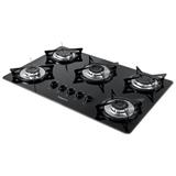 Fogão Cooktop 5 Bocas Esmaltado Preto Bivolt V500X Fogatti