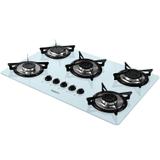 Fogão Cooktop 5 Bocas V500x E-c Flange Branco/Inox Bivolt - Fogatti eletrodomésticos