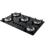 Fogão Cooktop 5 Bocas V500x E-c Flange Preto/Inox Bivolt - Fogatti eletrodomésticos