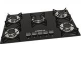 Fogão Cooktop 5 Bocas Vidro Preto 110v Chamalux