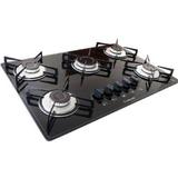Fogão cooktop 5Q preto semplice safanelli bivolt