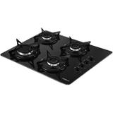 Fogão Cooktop Á Gás 4 Bocas Esmaltado Preto Bivolt V400 Fogatti