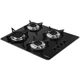 Fogão Cooktop Á Gás 4 Bocas Esmaltado Preto V400 Bivolt Fogatti