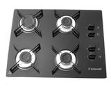 Fogao Cooktop A Gás Bivolt 4 Bocas Vidro Preto Semplice Safanelli