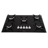 Fogão Cooktop Britânia BCT5P, 5 bocas, Vidro Bisotê Temperado, Preto - Bivolt