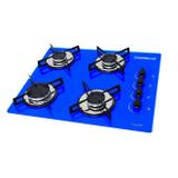 FOGAO COOKTOP CHAMALUX 4BOCAS AZUL Gás natural