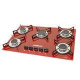 FOGAO COOKTOP CHAMALUX 5BOCAS VERMELHO Gás natural