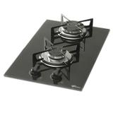 Fogao cooktop fischer 2 bocas a gas mesa vidro preto