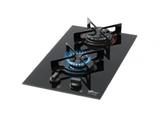 Fogao cooktop fischer 2q fit line gas mesa vidro preto bivolt