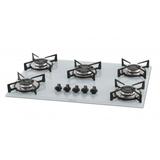 Fogão Cooktop Fischer 5 Bocas a Gás de Mesa Vidro Branco