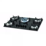 Fogão Cooktop Fischer 5 Bocas Tripla Chama a Gás de Mesa em Vidro Preto