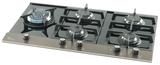 Fogao cooktop fischer 5q platinium gas 19784.23299 vidro trad