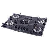 Fogão Cooktop Lines 5 Queimadores Bivolt Preto Safanelli