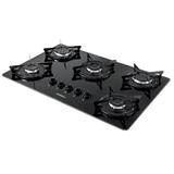 Fogão Cooktop Preto 5 Bocas Flange Esmaltado Nv5 Nardelli