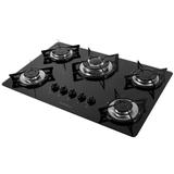 Fogão Cooktop Tripla Chama Preto 5 Bocas Flange Inox Nv5tc Nardelli