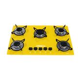 Fogão Cooktop ultra chama 5 bocas Amarelo - Chamalux