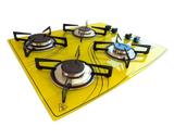 Fogão Cooktop Vidro Amarelo - 4 queimadores - SAFANELLI