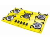 Fogão Cooktop Vidro Amarelo - 5 queimadores - SAFANELLI