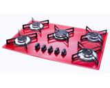 Fogão Cooktop Vidro Vermelho - 5 queimadores - SAFANELLI