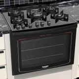 Fogão Dako 5 Bocas Mesa de Vidro Bivolt Turbo Glass