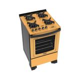 Fogão Dako Amarelo 4 bocas com mesa de vidro Dakolors - Bivolt